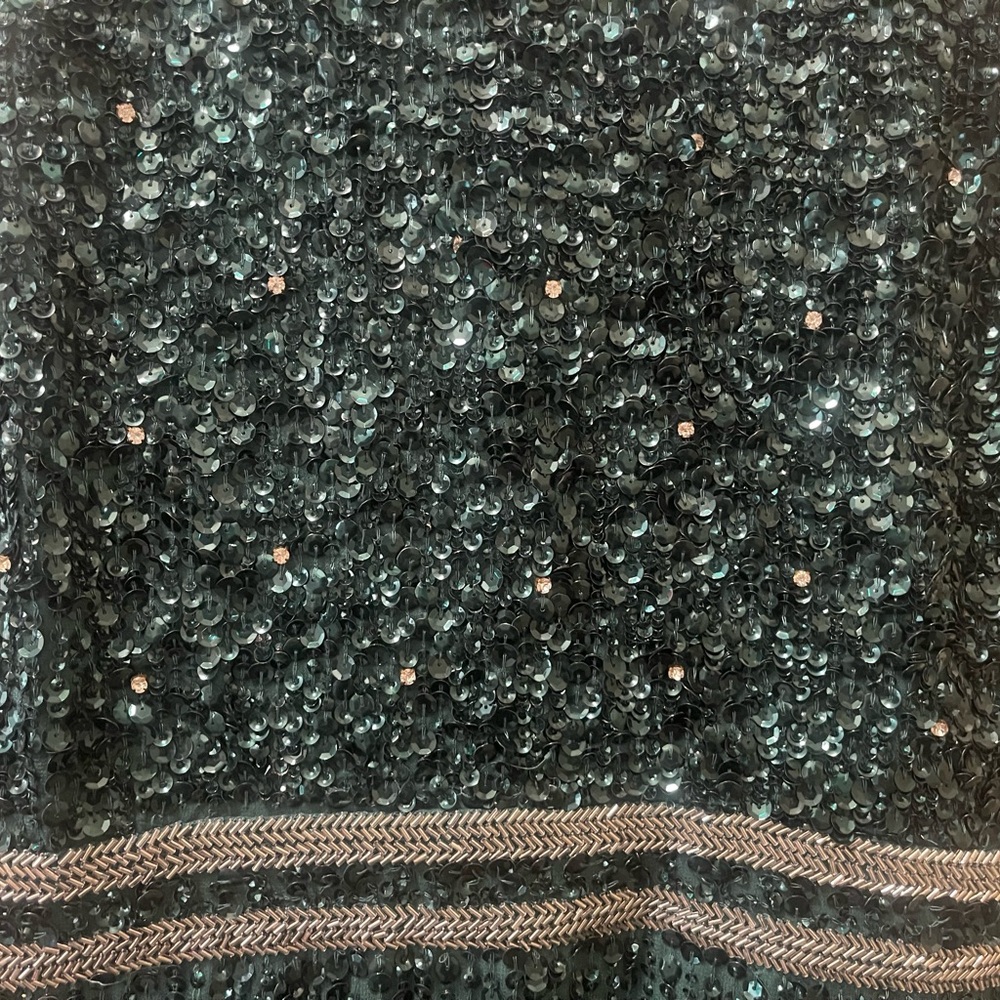 Mac Duggal Teal Embellished Midi Dress - Picture 2 of 4
